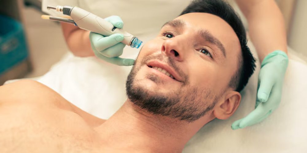 close-up-young-bearded-man-looking-glad-with-modern-tool-near-his-face-nourishing-skin_376548-2622